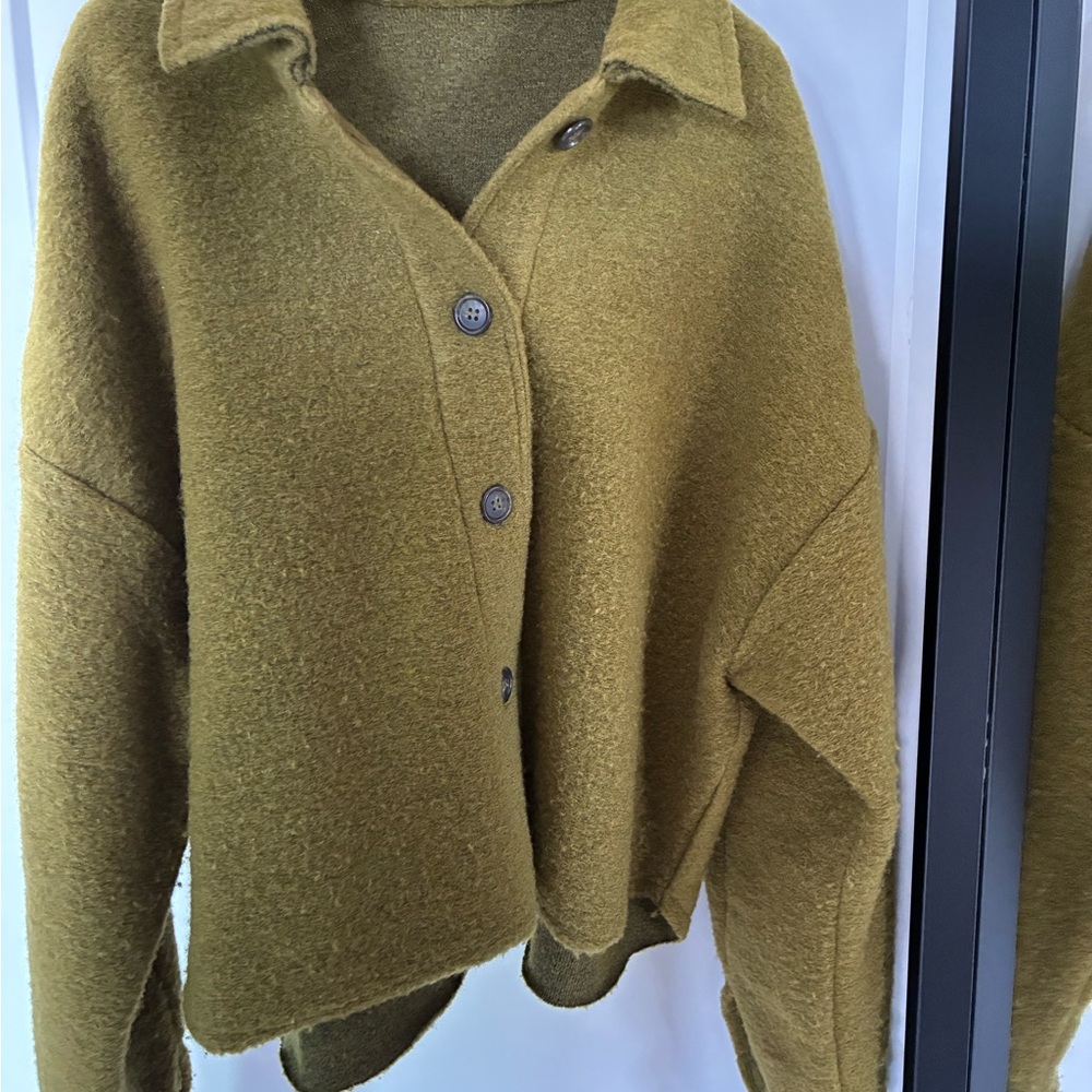 Cozy Olive Crop Jacket
